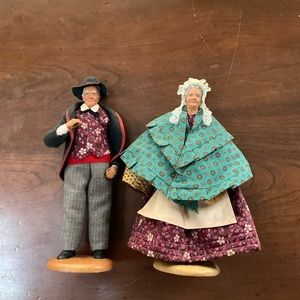 VINTAGE! French Country Decor! Authentic Fr. Folk Art. Couple of Santons! 11-12”